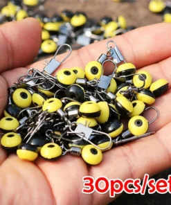 30pcs/set Fishing Float Bobber Stops Space Beans Connectors Sea Saltwater Fishing Tools Equipment Plastic Metal NEW SET