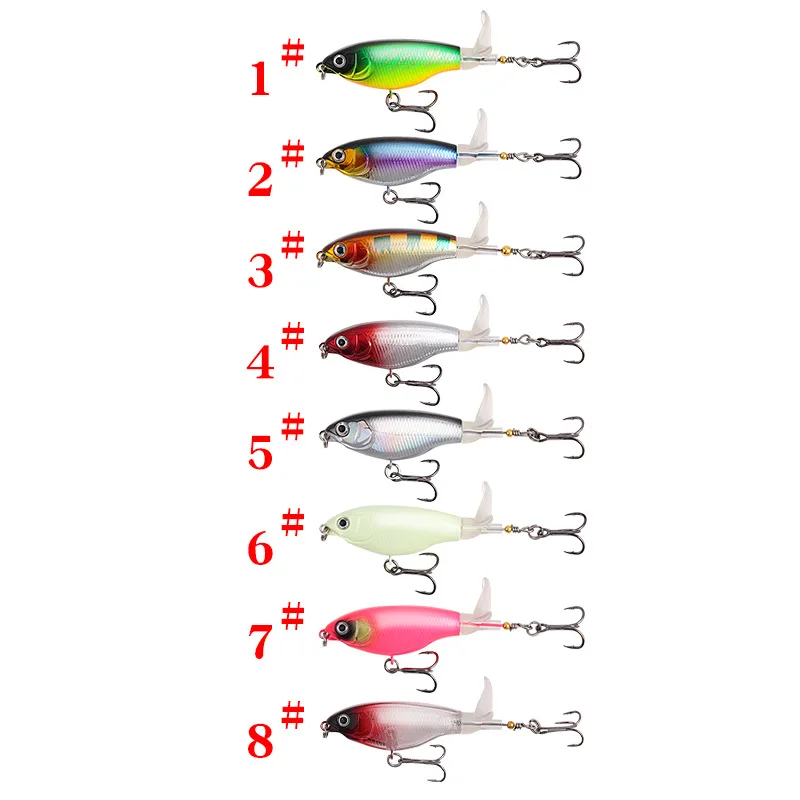 1Pcs 9.2cm 6g Topwater Top Water Fishing Lure Trolling Catfish Artificial Hard Bait with Soft Rotating Tail Fishing Tackle - Image 6