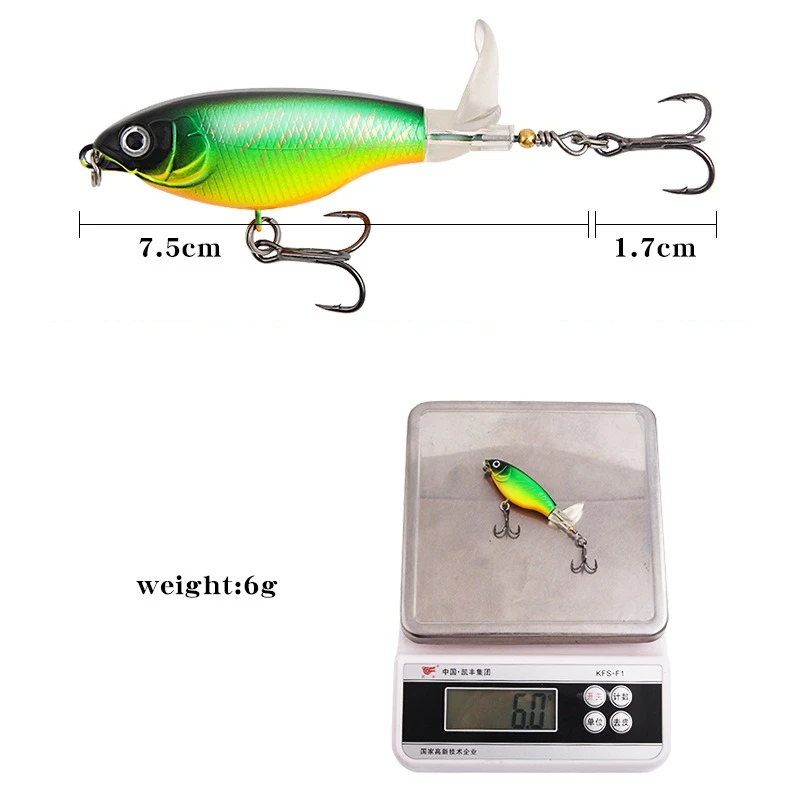 1Pcs 9.2cm 6g Topwater Top Water Fishing Lure Trolling Catfish Artificial Hard Bait with Soft Rotating Tail Fishing Tackle - Image 2