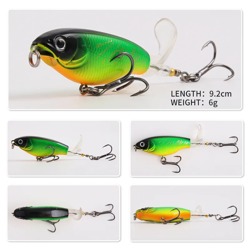 1Pcs 9.2cm 6g Topwater Top Water Fishing Lure Trolling Catfish Artificial Hard Bait with Soft Rotating Tail Fishing Tackle - Image 5