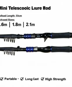 Alternative view of Telescopic Fishing Rod Hard Action Telescopic Spinning Rod Casting Rod Portable Baitcasting Lure Pole for Bass Trout